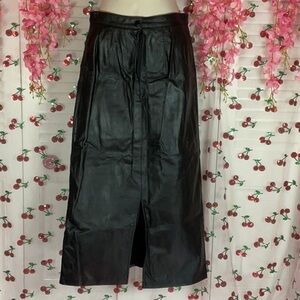 Northside fashion vintage genuine leather maxi skirt